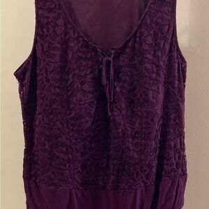 TORRID Lace-Up Corset Burgundy Stretch Lace Bodysuit, Plus Size 2x